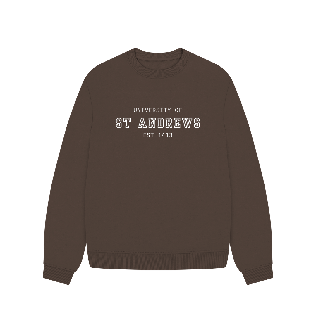 Chocolate Old School Oversized Ladies Sweater