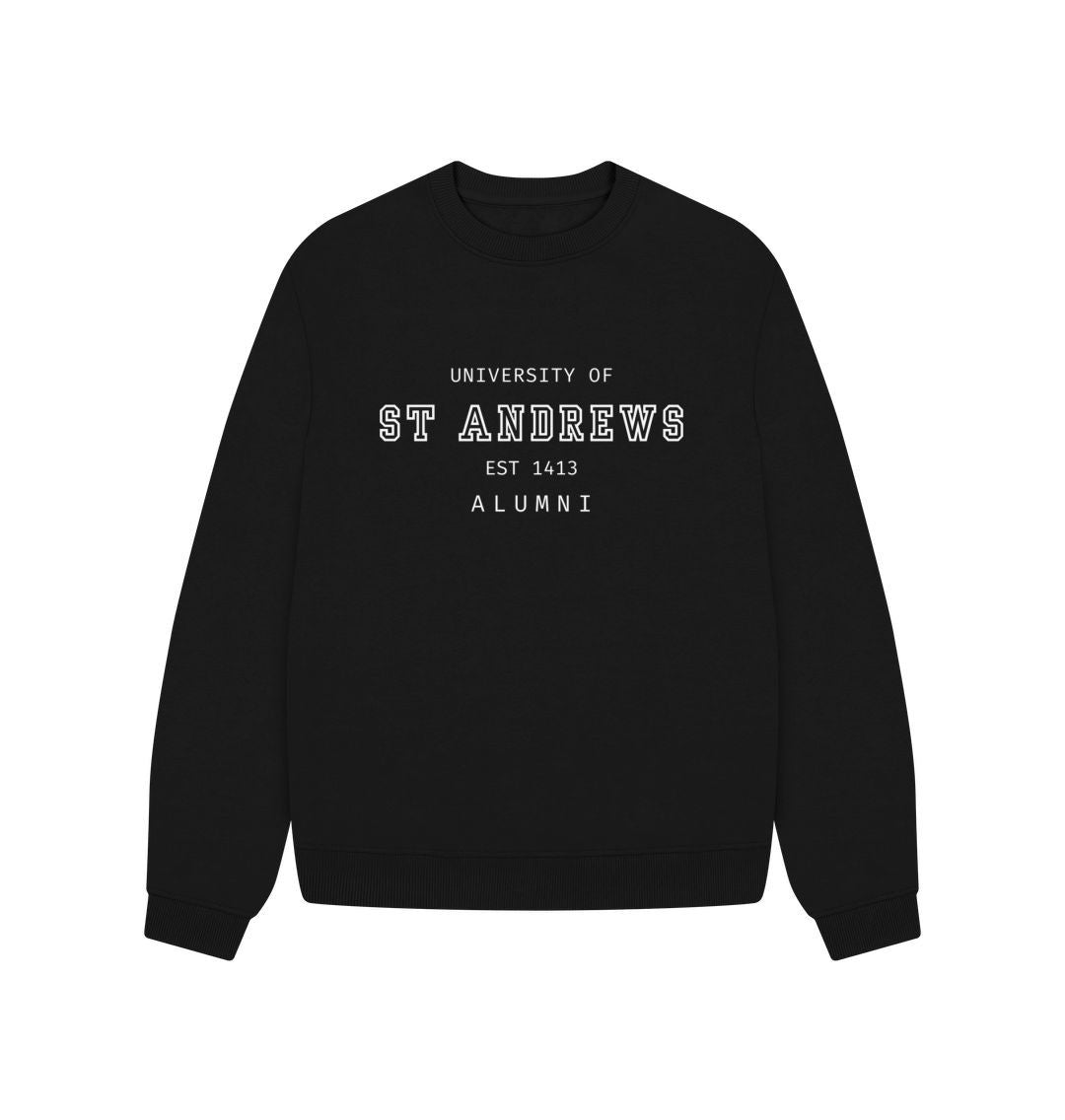 Black Old School Alumni Ladies Oversized Sweater