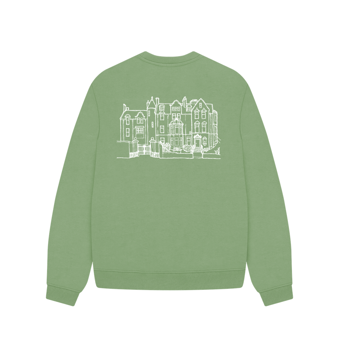 Sage School of Classics Back Print Oversized Ladies Sweater