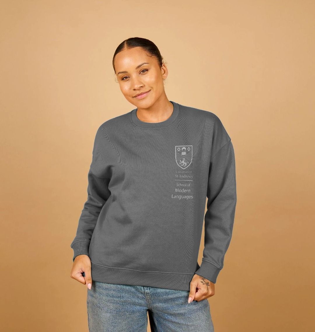 Slate Grey School of Modern Languages Oversized Ladies Sweater