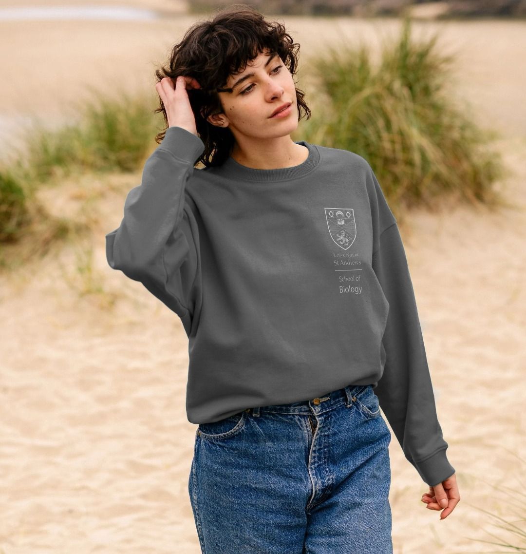 Slate Grey School of Biology Oversized Ladies Sweater