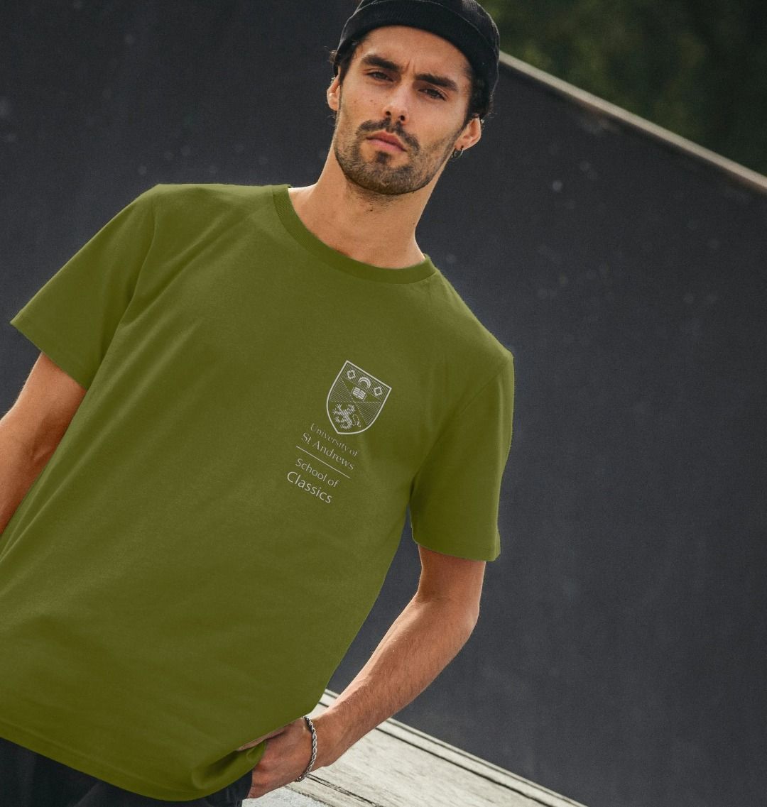 Moss Green School of Classics Back Print T-Shirt