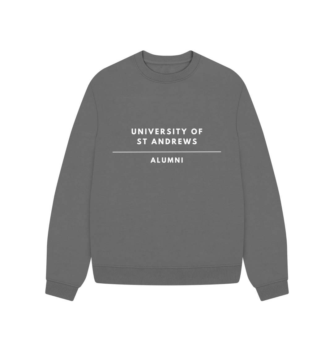 Slate Grey Mono Alumni Oversized Ladies Sweater