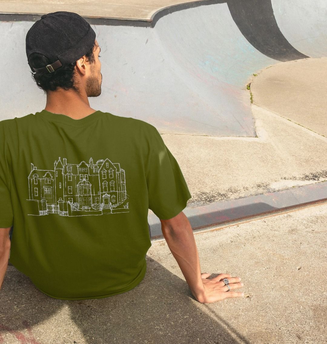 Moss Green School of Classics Back Print T-Shirt