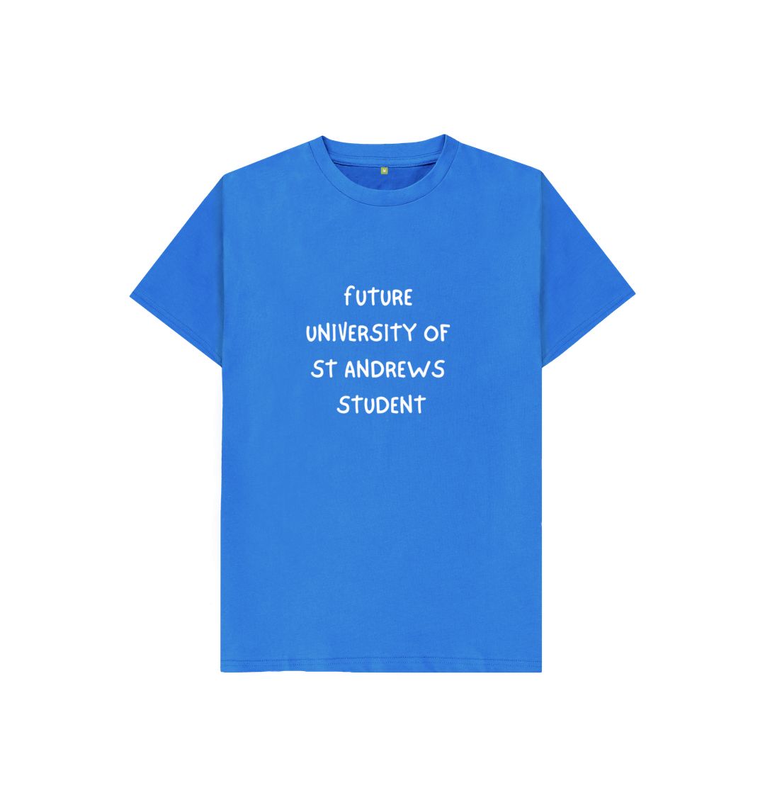 Bright Blue Future University student T-shirt