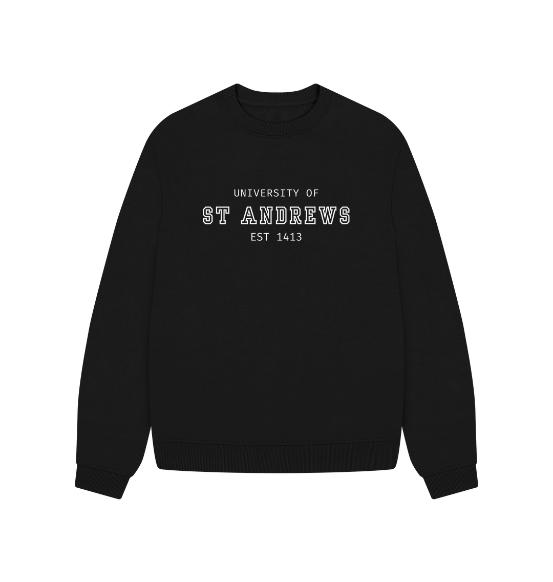 Black Old School Oversized Ladies Sweater