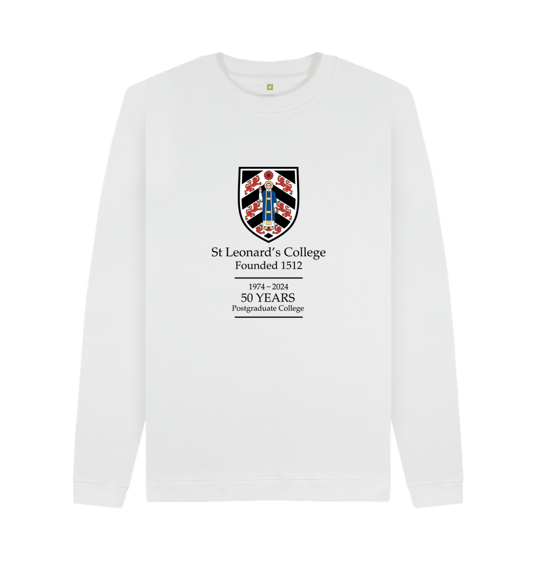 White St Leonard's College 50th anniversary large crest Sweatshirt