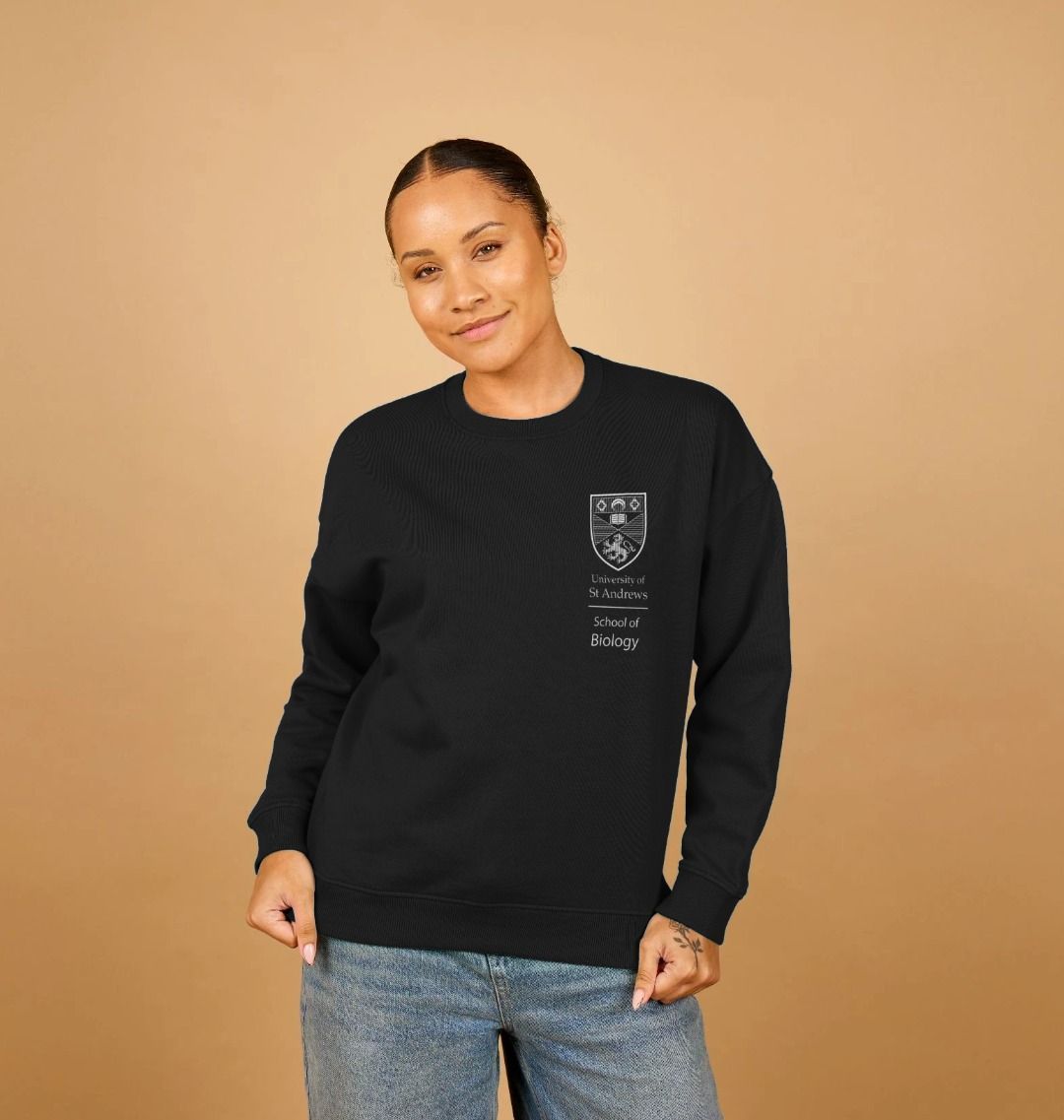 Black School of Biology Oversized Ladies Sweater