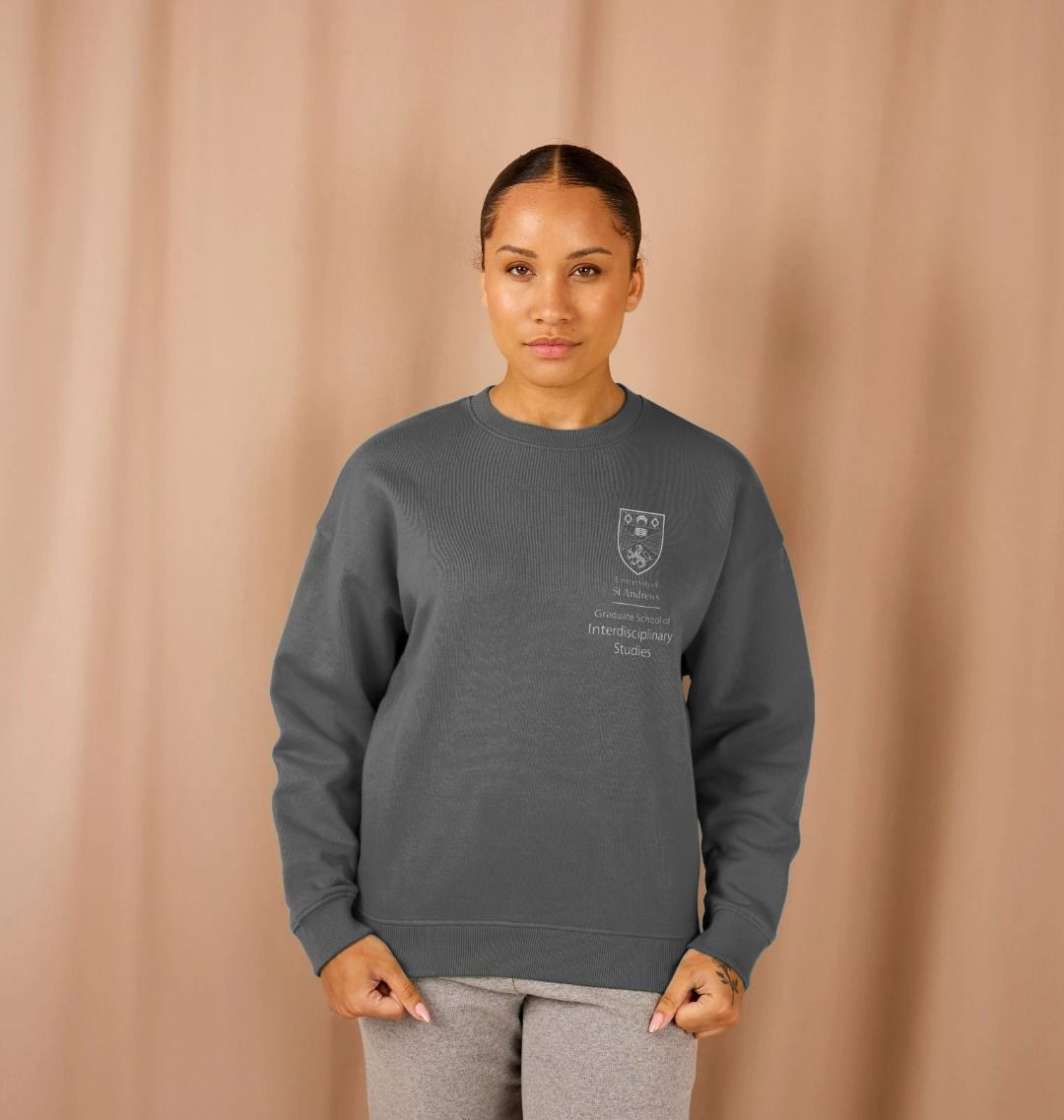 Slate Grey Graduate School for Interdisciplinary Studies Oversized Ladies Sweater