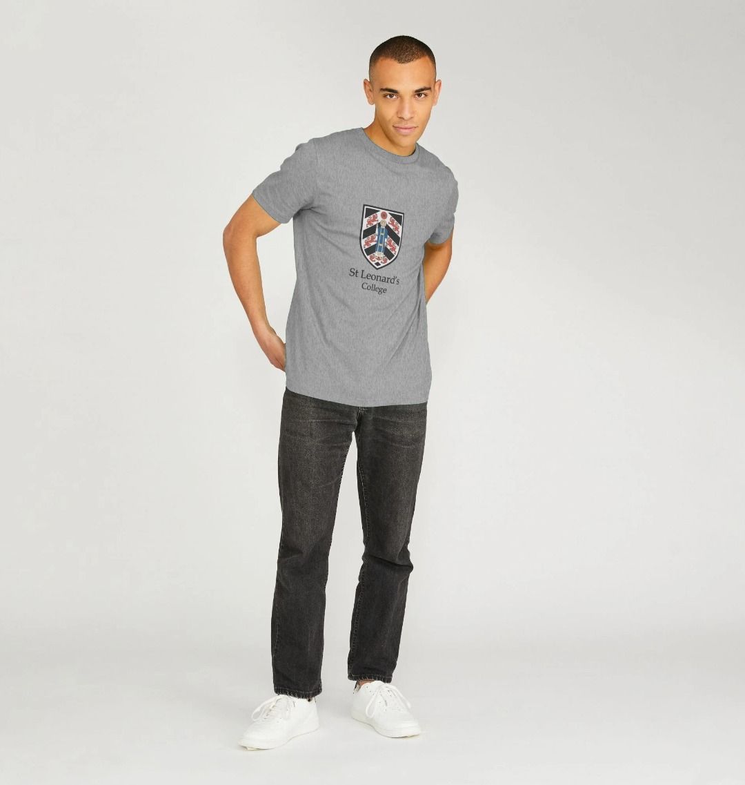 Athletic Grey St Leonard's College Large Crest T-shirt