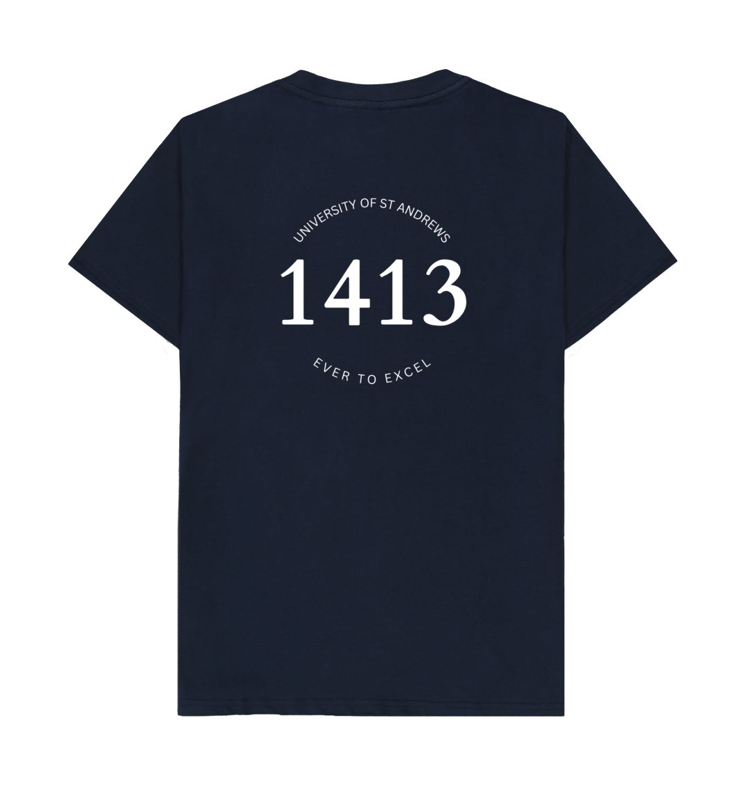 Navy Blue 1413 Back Print T-Shirt