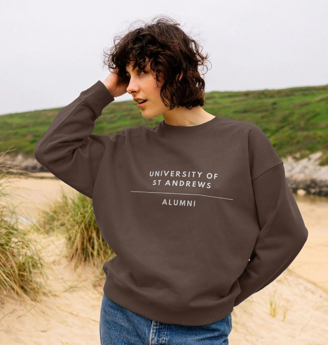 Chocolate Mono Alumni Oversized Ladies Sweater