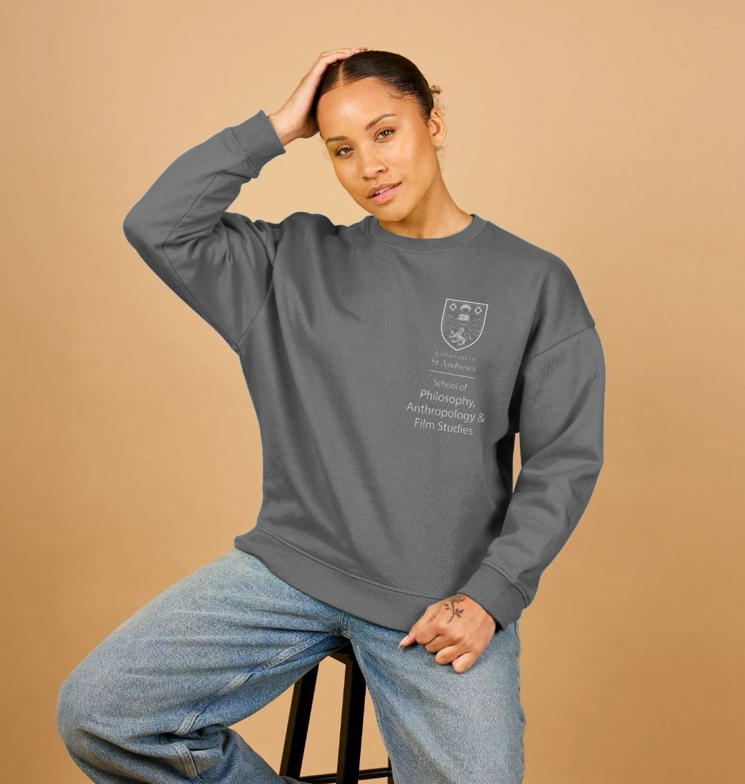 Slate Grey School of Philosophy, Anthropology & Film Studies Oversized Ladies Sweater