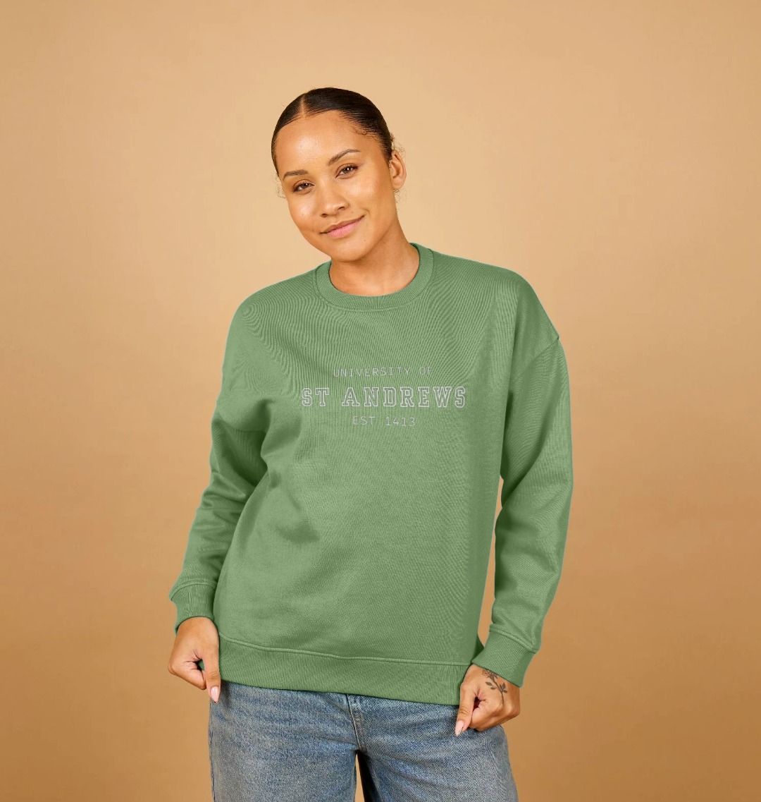 Sage Old School Oversized Ladies Sweater