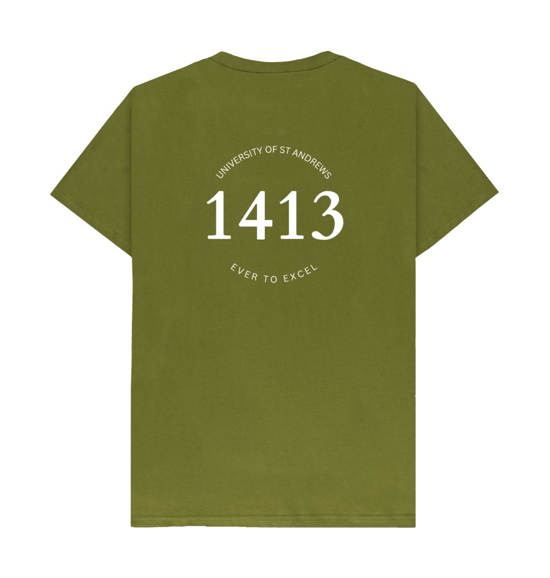 Moss Green 1413 Back Print T-Shirt