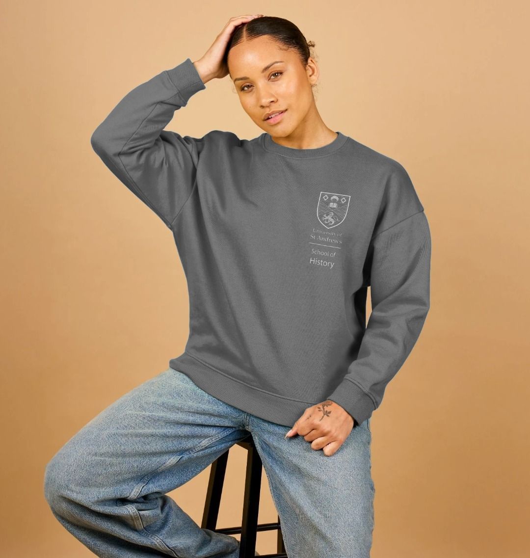 Slate Grey School of History Oversized Ladies Sweater