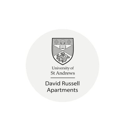 White David Russell Apartments Sticker